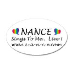 NANCE Sings To Me Live Oval Sticker with Rainbow Hearts